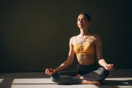 Woman practising yoga